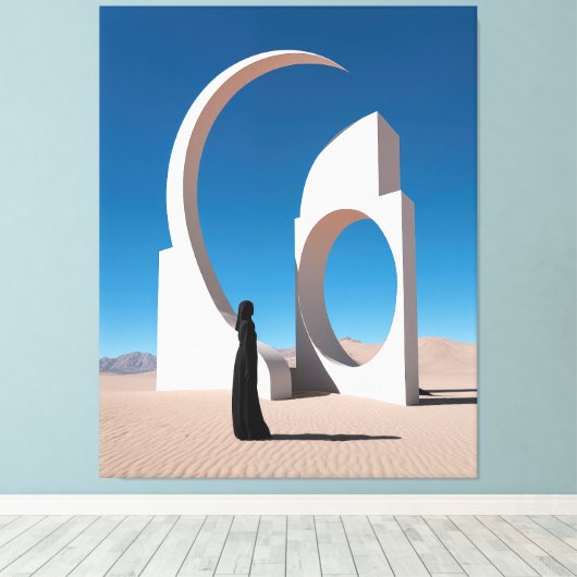 Woestijn Arcana: Fluisteren van de Kosmos Canvas Afdruk (Insitu (Houten vloer))