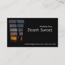 Woestijn Arizona Zonsondergang Saguaro Visitekaartje