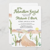 Woestijn avontuur begint met Succulent Boho Baby s Kaart (Voorkant / Achterkant)