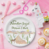 Woestijn avontuur begint met Succulent Boho Baby s Papieren Bordje (Feest)