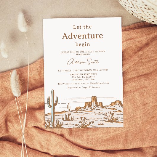  woestijn Baby shower uitnodiging