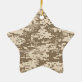 Woestijn Beige Digitale Camouflage Herten Camo Pat Keramisch Ornament (Achterkant)