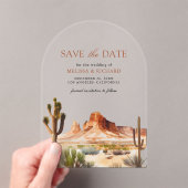 Woestijn Berg Cactus Bruiloft Save the Date Acryl Uitnodigingen (Insitu (Draagbaar))