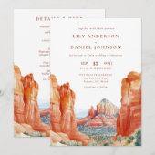 Woestijn Berg Waterverf All In One Trouwdag Kaart (Voorkant / Achterkant)