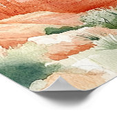 Woestijn Berg Waterverf Bruiloft Welkomstbord Poster (Hoek)