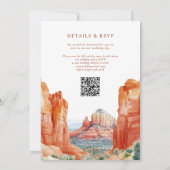 Woestijn Berg Waterverf QR Code Trouwen Kaart (Achterkant)