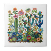 Woestijn bloeit geborduurd Eden Tegeltje (Voorkant)