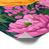 Woestijn bloeit onder maanlicht poster (Hoek)