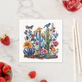 Woestijn bloeit Saguaro Serenade Servet (Insitu)