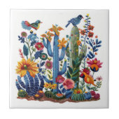 Woestijn bloeit Saguaro Serenade Tegeltje (Voorkant)