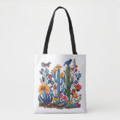 Woestijn bloeit Saguaro Serenade Tote Bag (Voorkant)