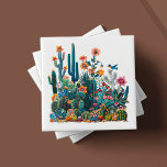 Woestijn bloeit weelderige luchtspiegeling tegeltje<br><div class="desc">Welkom bij het kunstenaarschap van 'Desert Blooms Lush Mirage', een van de zes boeiende keramische tegel design van ons gekoesterde collectie. Elke tegel is een ambachtelijke weergave van het levendige ecosysteem van de woestijn, met een weelderig ensemble van cactussen, bloesems en fauna weergegeven in een caleidoscoop van rijke, tactiele kleuren....</div>