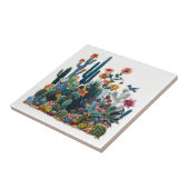 Woestijn bloeit weelderige luchtspiegeling tegeltje (Zijkant)