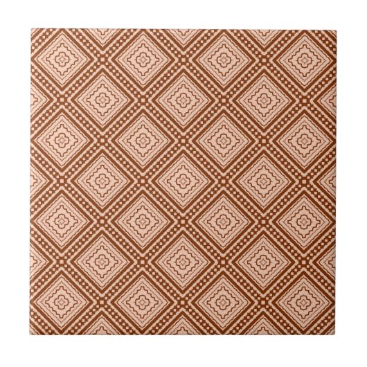 Woestijn Blush Afrikaanse Terracotta Geometrisch Tegeltje (Voorkant)