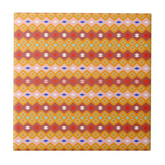 Woestijn Blush Afrikaanse Terracotta Geometrisch Tegeltje (Voorkant)