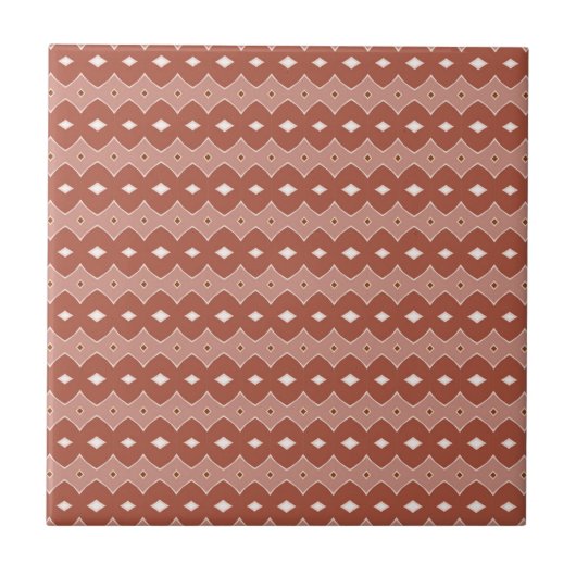 Woestijn Blush Afrikaanse Terracotta Geometrisch Tegeltje (Voorkant)