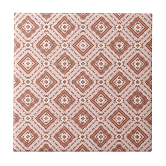 Woestijn Blush Afrikaanse Terracotta Geometrisch Tegeltje (Voorkant)