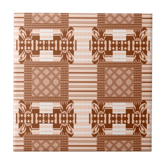 Woestijn Blush Afrikaanse Terracotta Geometrisch Tegeltje (Voorkant)