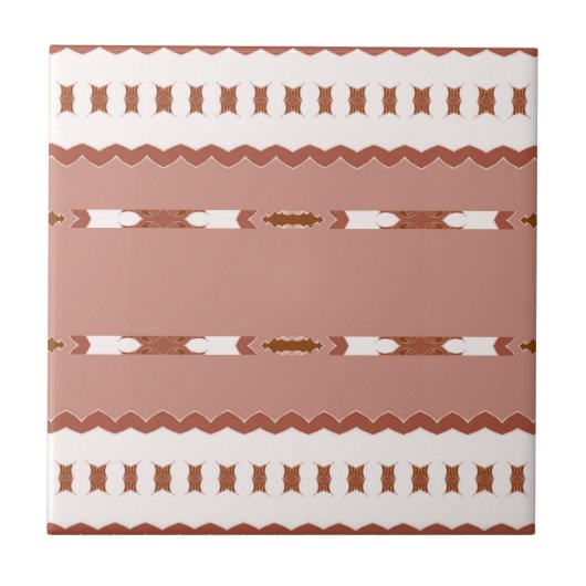 Woestijn Blush Afrikaanse Terracotta Geometrisch Tegeltje (Voorkant)