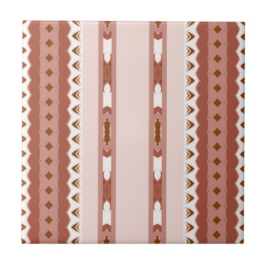 Woestijn Blush Afrikaanse Terracotta Geometrisch Tegeltje (Voorkant)