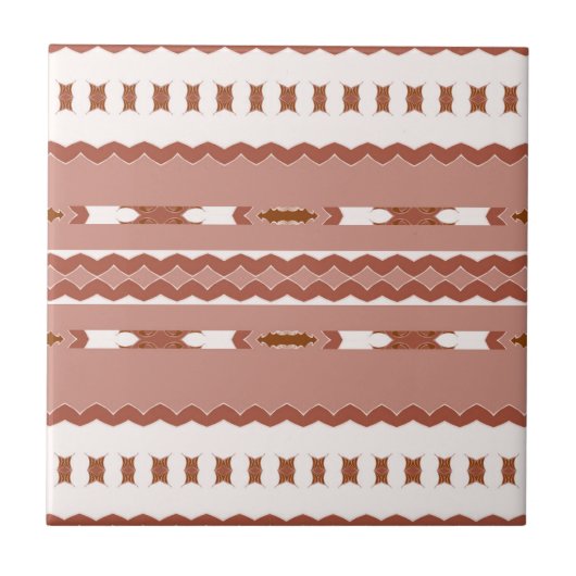 Woestijn Blush Afrikaanse Terracotta Geometrisch Tegeltje (Voorkant)