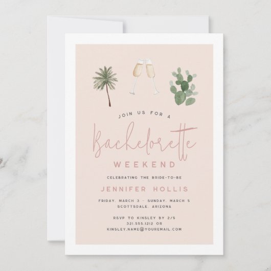 Woestijn Boho Bachelorette Weekend Itinerary en Kaart (Voorkant)