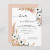 Woestijn Boho Bloemenpampas Grass Foliage Wedding Kaart (Voorkant / Achterkant)