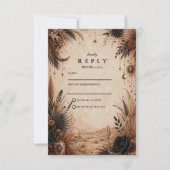 Woestijn Boho Goth Huwelijk RSVP Kaartje (Voorkant)