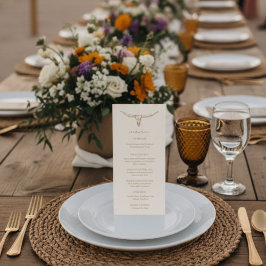 Woestijn Boho Koeien Schedel Trouw Menu Kaart
