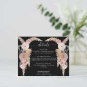 Woestijn Boho Pampas Grass Floral in Foliage Weddi Kaart (Staand voorkant)