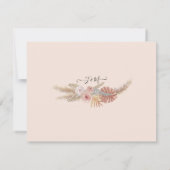 Woestijn Boho Pampas Grass Floral in Foliage Weddi Kaart (Achterkant)