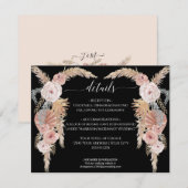 Woestijn Boho Pampas Grass Floral in Foliage Weddi Kaart (Voorkant / Achterkant)