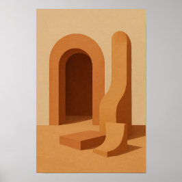 Woestijn Boogvormig Modern Kunst Poster
