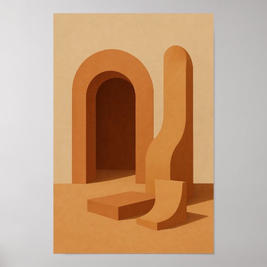 Woestijn Boogvormig Modern Kunst Poster (Voorkant)