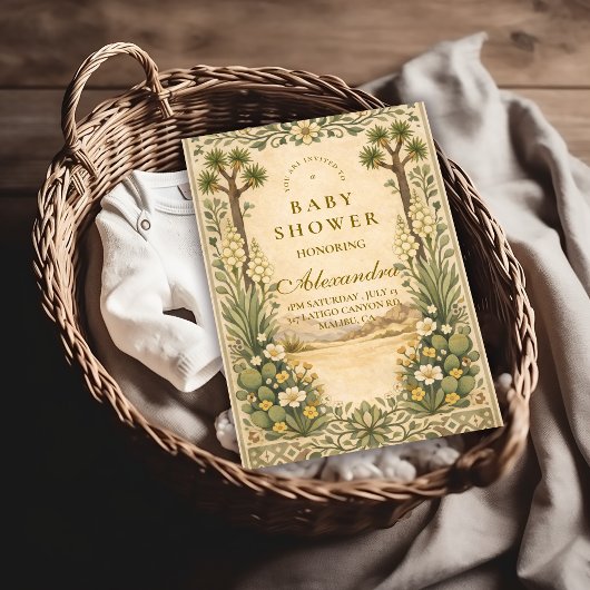 Woestijn Botanische Baby Shower Kaart