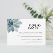 Woestijn Botanische Elegante Sappige Bruiloft RSVP Kaartje (Staand voorkant)