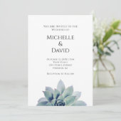 Woestijn Botanische Succulente Elegante Bruiloft Kaart (Staand voorkant)