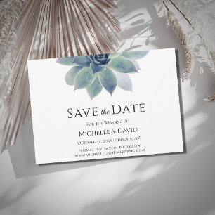 Woestijn Botanische Succulente Elegante Bruiloft Save The Date