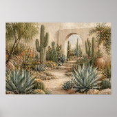 Woestijn Botanische Tuin Cactus & Succulenten Poster (Voorkant)