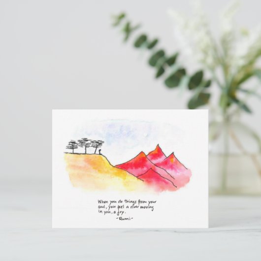 woestijn briefkaart (Staand voorkant)