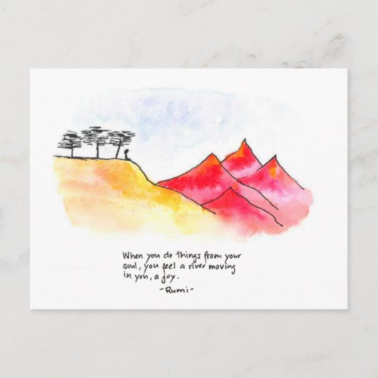 woestijn briefkaart (Voorkant)