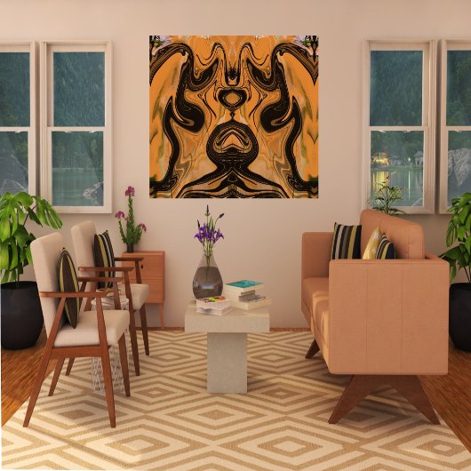 Woestijn Bruin Abstract  Op Canvas Print Gewikkeld