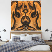 Woestijn Bruin Abstract Op Canvasprint Met Frame Canvas Afdruk (Insitu (Slaapkamer))