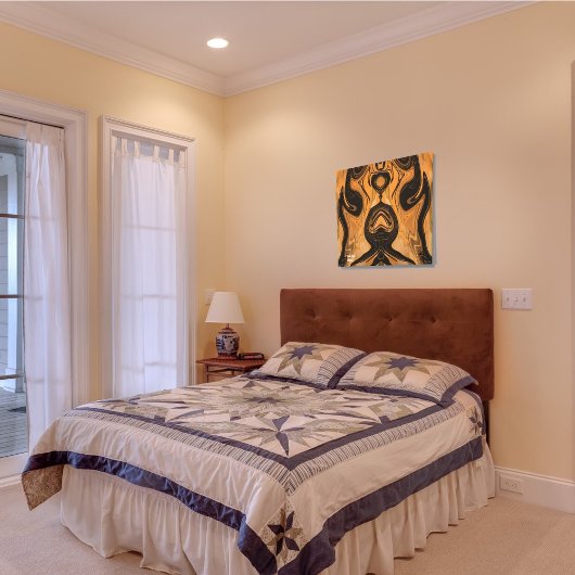 Woestijn Bruine Abstract  Op Gewikkelde  Canvas Pr Afdruk