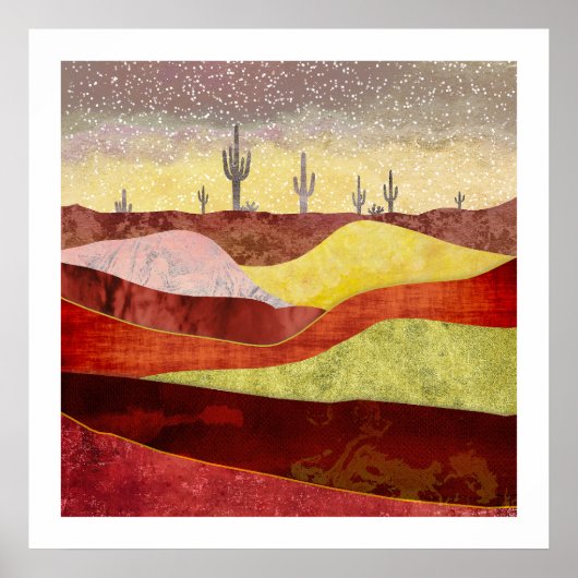 Woestijn Cacti Landschap Poster (Voorkant)