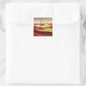 Woestijn Cacti Landschap Vierkante Sticker (Tas)