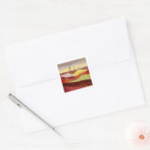 Woestijn Cacti Landschap Vierkante Sticker (Envelop)