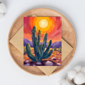 Woestijn Cacti Zonsondergang Natuur Landschap Schi