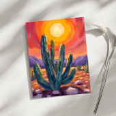 Woestijn Cacti Zonsondergang Natuur Landschap Schi