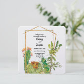 Woestijn Cactus Aquarel Bruiloft Kaart (Staand voorkant)